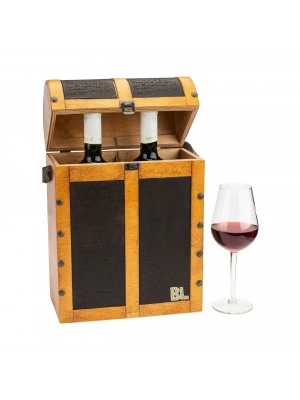 İsme Özel Çiftli Şaraplık - %100 Deri - HH06002 - Taba