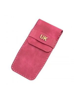 İsme Özel Çok Amaçlı Aksesuar Kılıfı - %100 Rainbow Deri - AK01002 - Fuşya