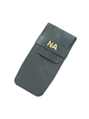 İsme Özel Çok Amaçlı Aksesuar Kılıfı - %100 Rainbow Deri - AK01002 - Lacivert