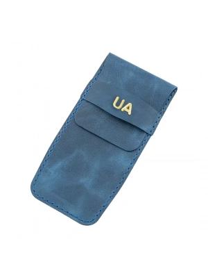 İsme Özel Çok Amaçlı Aksesuar Kılıfı - %100 Rainbow Deri - AK01002 - Saks Mavisi