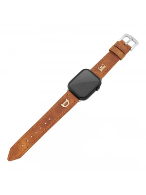 İsme Özel El Dikişli Apple Watch Saat Kordonu - %100 Çift Kat Deri - AG03001 - Camel