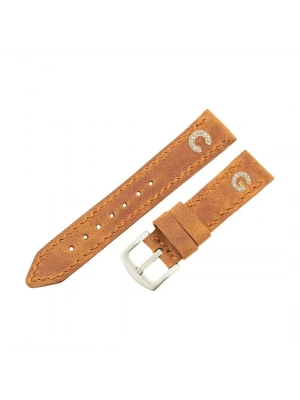 İsme Özel El Dikişli Saat Kordonu - %100 Çift Kat Deri - AG03003 - Camel