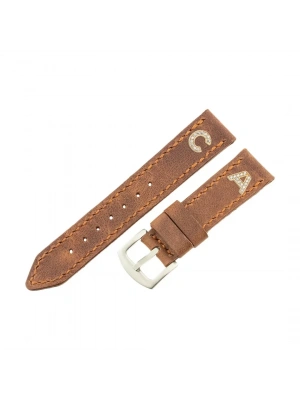 İsme Özel El Dikişli Saat Kordonu - %100 Çift Kat Deri - AG03003 - Kahverengi