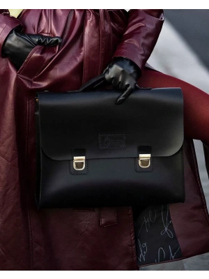 İsme Özel Evrak Çantası - Messenger Bag - %100 Deri - AC09001 - Siyah