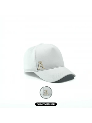 İsme Özel Gabardin Kep Şapka - AB01005 - Beyaz
