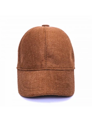 İsme Özel Kışlık Kaşe Beyzbol Kep Erkek Şapka - AB01003 - Koyu Kahverengi