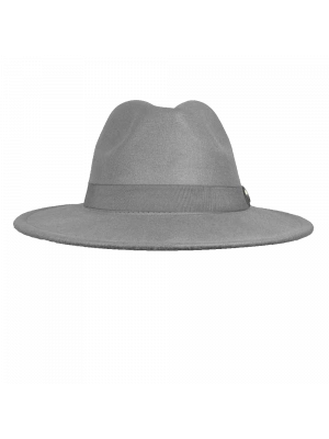 İsme Özel Panama Fötr Şapka - AB01004 - Gri