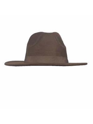 İsme Özel Panama Fötr Şapka - AB01004 - Koyu Kahverengi