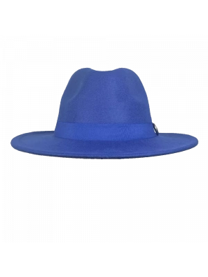 İsme Özel Panama Fötr Şapka - AB01004 - Saks Mavisi