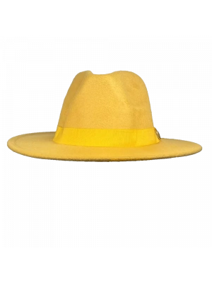 İsme Özel Panama Fötr Şapka - AB01004 - Sarı