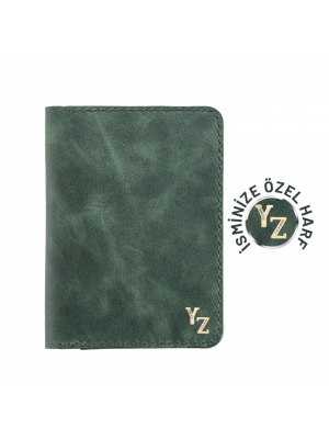 İsme Özel Pasaport Kılıfı - %100 Rainbow Deri - AK02003 - Haki