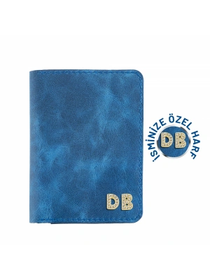 İsme Özel Pasaport Kılıfı - %100 Rainbow Deri - AK02003 - Saks Mavisi