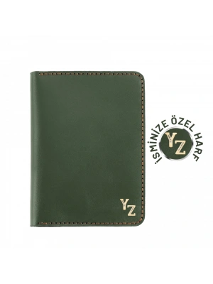 İsme Özel Pasaport Kılıfı - %100 Tiesto Deri - AK02001 - Haki