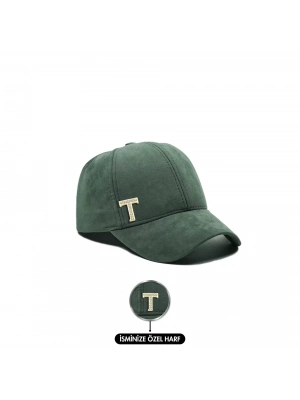 İsme Özel Süet Kep Şapka - AB01013 - Haki