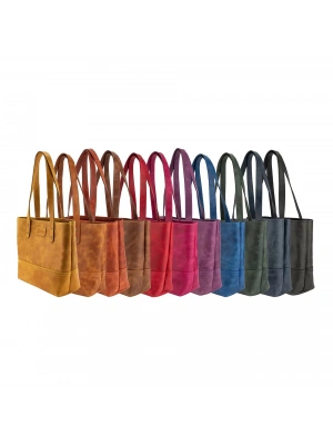 İsme Özel Tote Bag El Omuz Çantası - %100 Rainbow Deri - AC03003 - Hardal Sarısı