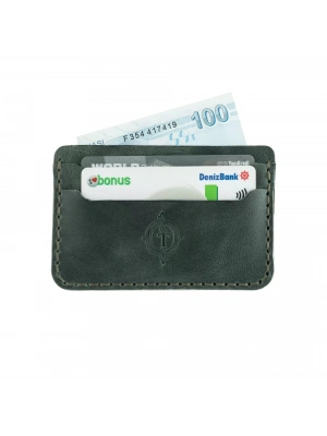 İsme Özel Yatay Kartlık - %100 Rainbow Deri - A011001 - Haki