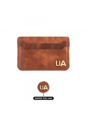 İsme Özel Yatay Kartlık - %100 Rainbow Deri - A011001 - Tobacco