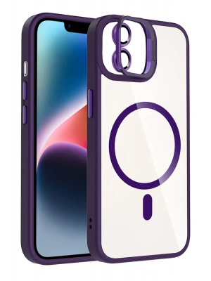 Joko Apple iPhone 11 Remim Lensli Magsafe Standlı Kapak - Derin Mor