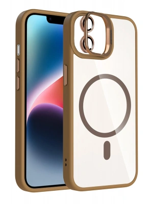 Joko Apple iPhone 11 Remim Lensli Magsafe Standlı Kapak - Kahverengi