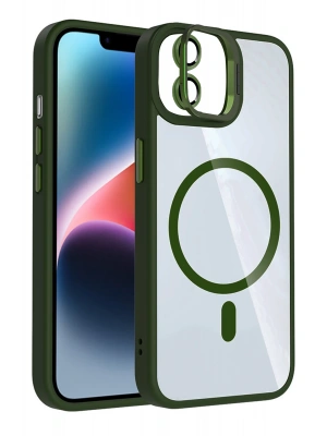 Joko Apple iPhone 11 Remim Lensli Magsafe Standlı Kapak - Koyu Yeşil