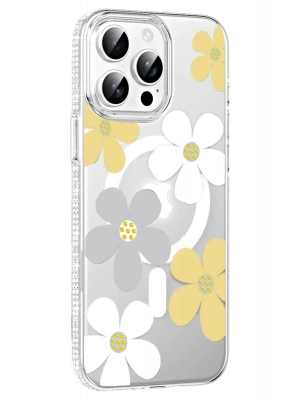 Joko Apple iPhone 14 Pro Max Floral Magsafe Kapak - Sarı