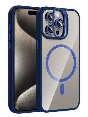 Joko Apple iPhone 14 Pro Max Remim Lensli Magsafe Standlı Kapak - Lacivert