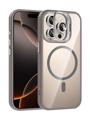 Joko Apple iPhone 14 Pro Max Remim Lensli Magsafe Standlı Kapak - Titan Gri