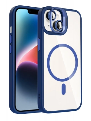 Joko Apple iPhone 15 Plus Remim Lensli Magsafe Standlı Kapak - Lacivert