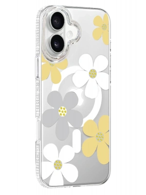 Joko Apple iPhone 16 Floral Magsafe Kapak - Sarı