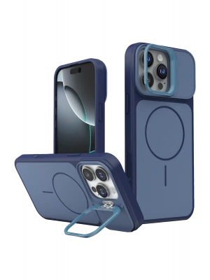 Joko Apple iPhone 16 Pro Max Pale Magsafe Standlı Kapak- Mavi