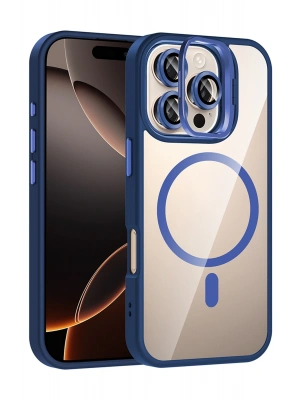 Joko Apple iPhone 16 Pro Remim Lensli Magsafe Standlı Kapak - Lacivert