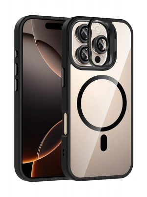 Joko Apple iPhone 16 Pro Remim Lensli Magsafe Standlı Kapak - Siyah