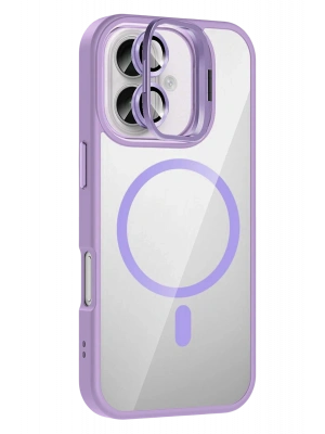 Joko Apple iPhone 16 Remim Lensli Magsafe Standlı Kapak - Lila