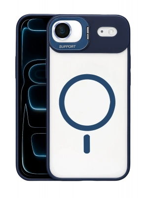 Joko Apple iPhone 17 Air Remim Lensli Magsafe Standlı Kapak - Lacivert
