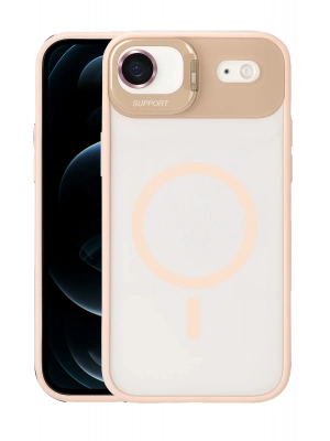 Joko Apple iPhone 17 Air Remim Lensli Magsafe Standlı Kapak - Pembe