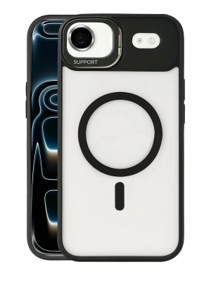 Joko Apple iPhone 17 Air Remim Lensli Magsafe Standlı Kapak - Siyah