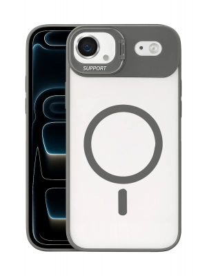 Joko Apple iPhone 17 Air Remim Lensli Magsafe Standlı Kapak - Titan Gri