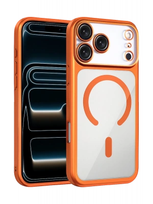Joko Apple iPhone 17 Pro Max Chrome Magsafe Kapak - Turuncu