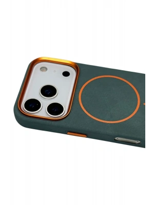 Joko Apple iPhone 17 Pro Max Luno Deri Magsafe Kapak - Yeşil