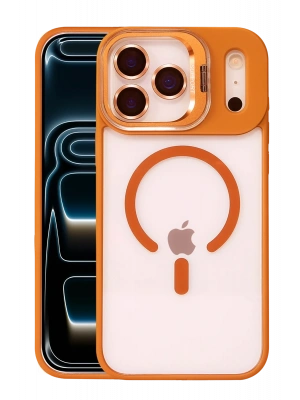 Joko Apple iPhone 17 Pro Max Remim Lensli Magsafe Standlı Kapak - Turuncu