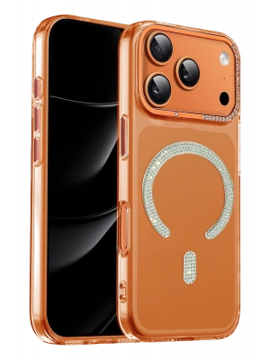 Joko Apple iPhone 17 Pro Tash Diamond Magsafe Kapak - Turuncu