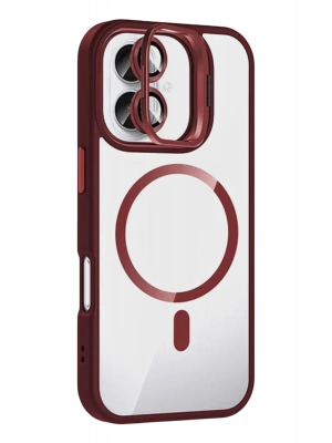 Joko Apple iPhone 17 Remim Lensli Magsafe Standlı Kapak - Bordo