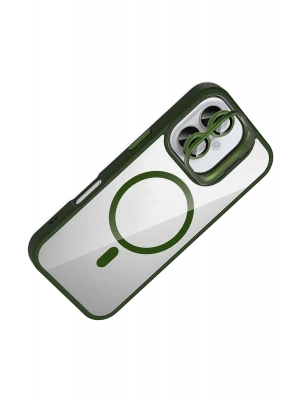 Joko Apple iPhone 17 Remim Lensli Magsafe Standlı Kapak - Koyu Yeşil