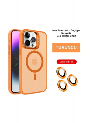 Joko iPhone 14 Pro Kılıf Flet Lens Magsafe Kapak - Turuncu