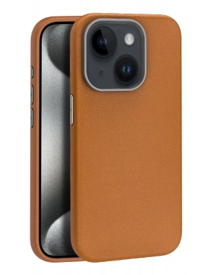 Joko iPhone 15 Kılıf Wonder Deri Magsafe Kapak - Kahverengi