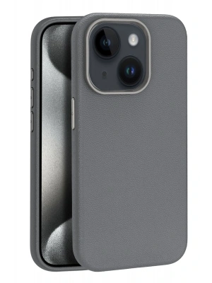 Joko iPhone 15 Kılıf Wonder Deri Magsafe Kapak - Titan Gri