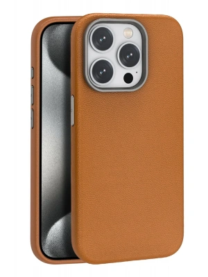 Joko iPhone 15 Pro Kılıf Wonder Deri Magsafe Kapak - Kahverengi