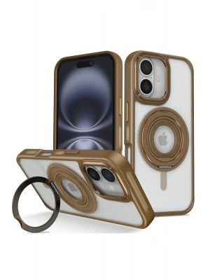 Joko iPhone 16 Banza Magsafe Standlı Kapak - Kahverengi