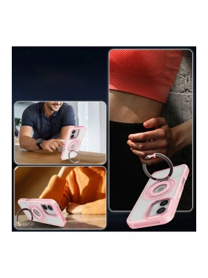 Joko iPhone 16 Banza Magsafe Standlı Kapak - Pembe