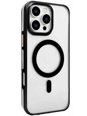 Joko iPhone 16 Pro Gleam PC Sert Magsafe Kılıf - Şeffaf-Siyah